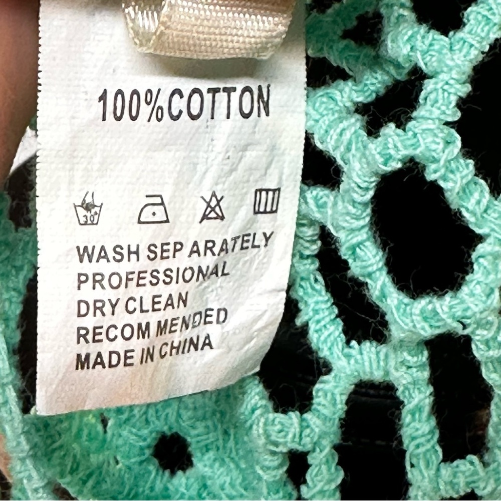 INDIA BOUTIQUE-Women's Aqua Crochet Swim Cover-Up (1Size) 💯Cotton❣️ - Picture 10 of 10